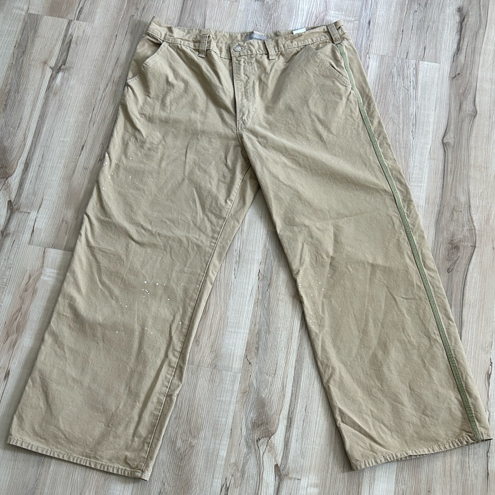 MEN'S LUCA PAINT SPLATTER WIDE-LEG PANTS IN WORK KHAKI